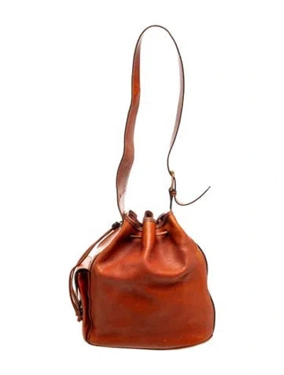 Pre-owned Bally Leather Bucket Bag In Brown