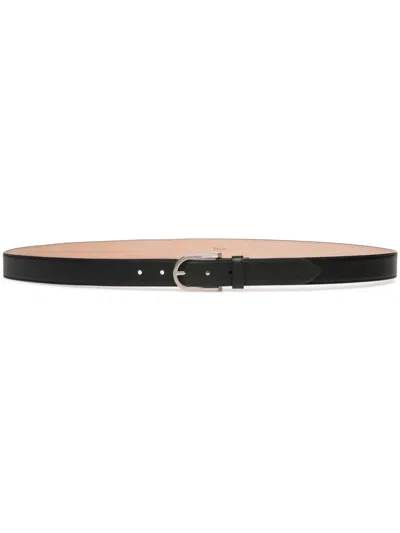 Bally Leather Bucket Belt In Black