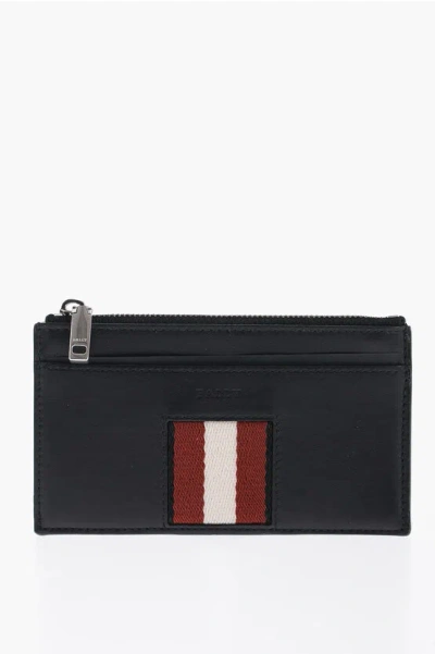 Bally Leather Bythom Card Holder With Contrasting Detail In Metallic