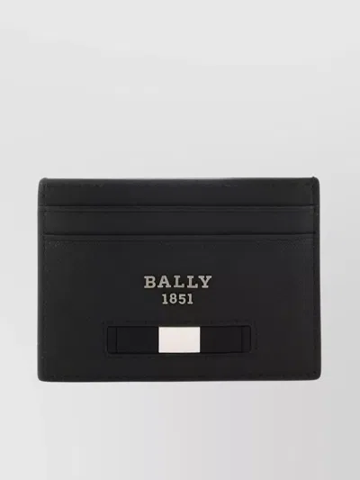 Bally Leather Card Holder Block Detail In Black