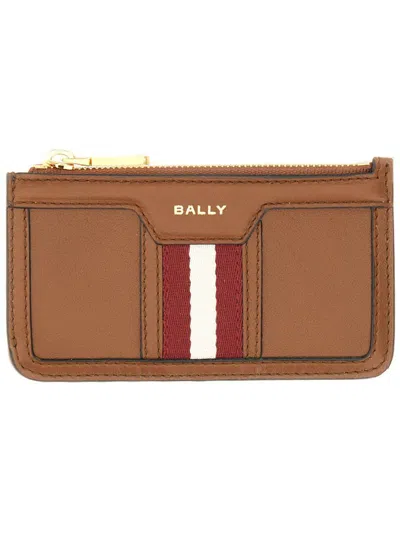 Bally Leather Card Holder In Brown