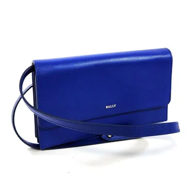 Pre-owned Bally Leather Chain/shoulder Wallet () In Blue