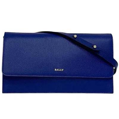 Pre-owned Bally Leather Chain/shoulder Wallet () In Blue