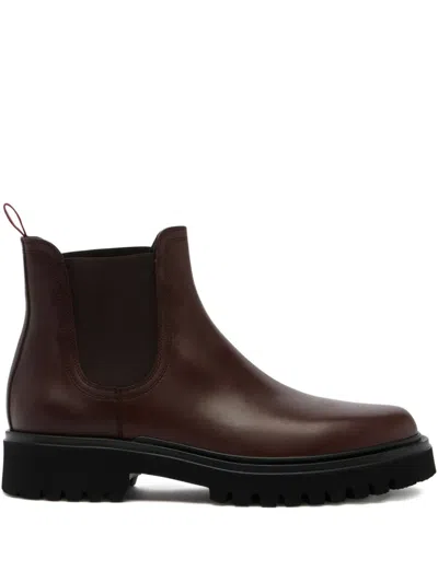 Bally Leather Chelsea Boots In Brown