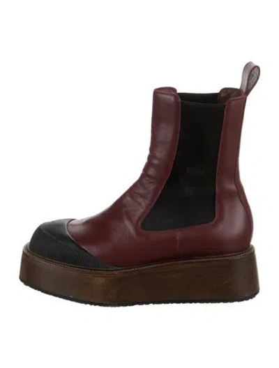 Pre-owned Bally Leather Chelsea Boots In Burgundy