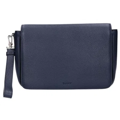 Pre-owned Bally Leather Clutch Bag () In Blue