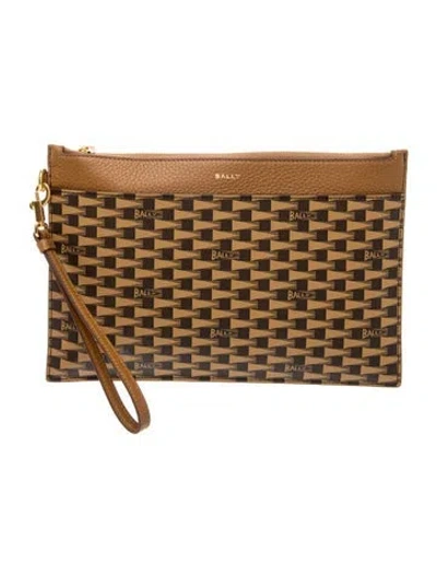 Pre-owned Bally Leather Clutch In Brown