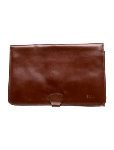Pre-owned Bally Leather Clutch In Brown