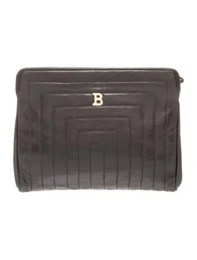 Pre-owned Bally Leather Clutch In Grey