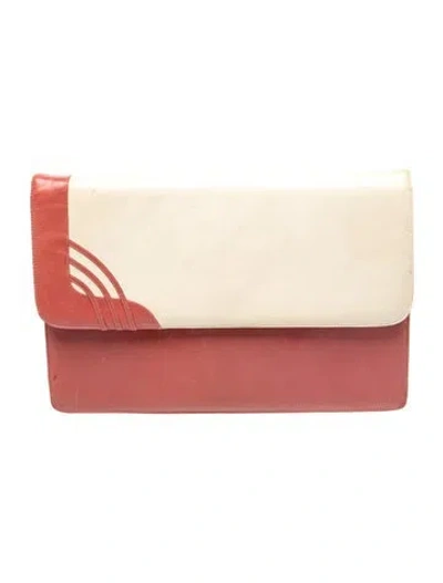 Pre-owned Bally Leather Clutch Vintage In Neutral