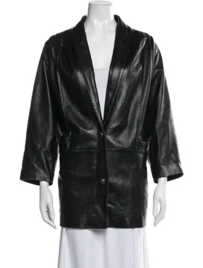 Pre-owned Bally Leather Coat In Black