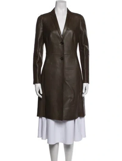 Pre-owned Bally Leather Coat In Brown