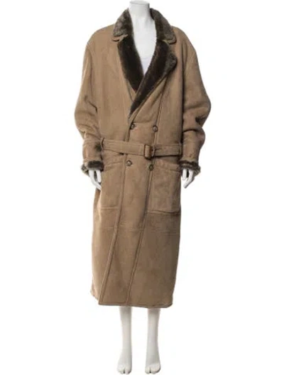 Pre-owned Bally Leather Coat In Neutrals