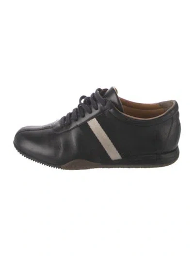 Pre-owned Bally Leather Colorblock Pattern Athletic Sneakers In Black