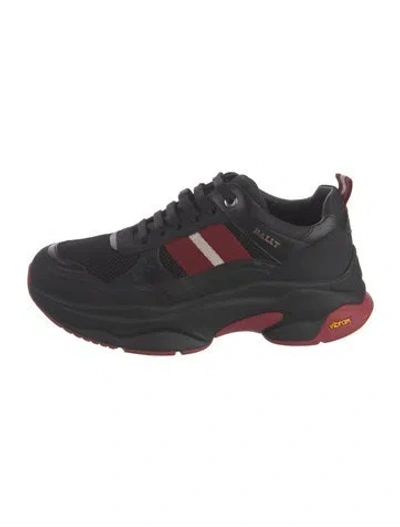 Pre-owned Bally Leather Colorblock Pattern Athletic Sneakers In Black