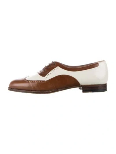 Pre-owned Bally Leather Colorblock Pattern Brogues In Brown