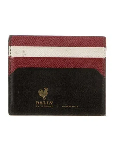 Pre-owned Bally Leather Colorblock Pattern Card Holder In Multi