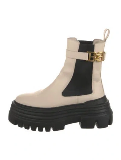 Pre-owned Bally Leather Colorblock Pattern Chelsea Boots In Black