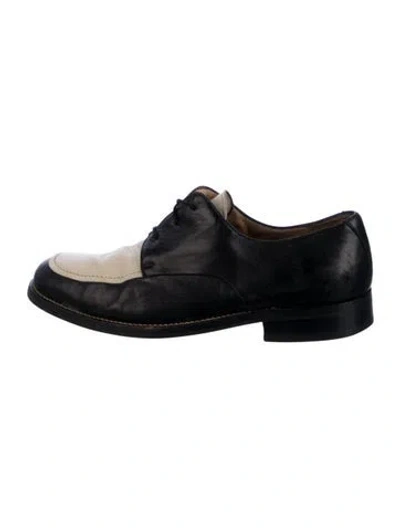 Pre-owned Bally Leather Colorblock Pattern Derby Shoes In Black