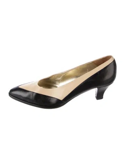 Pre-owned Bally Leather Colorblock Pattern Pumps In Blue