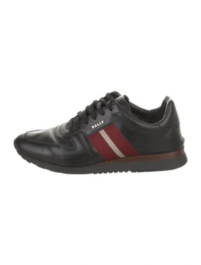 Pre-owned Bally Leather Colorblock Pattern Sneakers In Black
