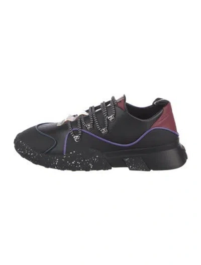 Pre-owned Bally Leather Colorblock Pattern Sneakers In Blue