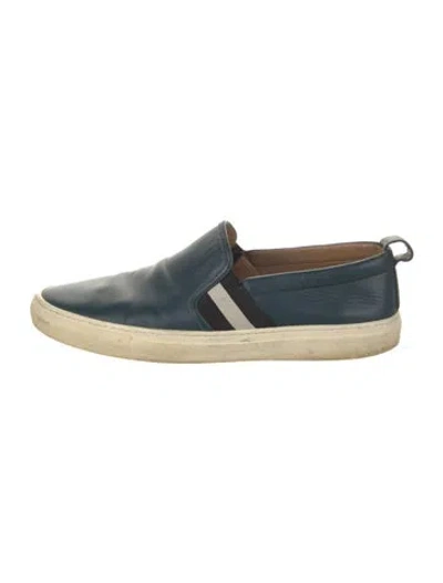 Pre-owned Bally Leather Colorblock Pattern Sneakers In Blue