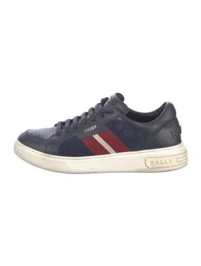 Pre-owned Bally Leather Colorblock Pattern Sneakers In Blue