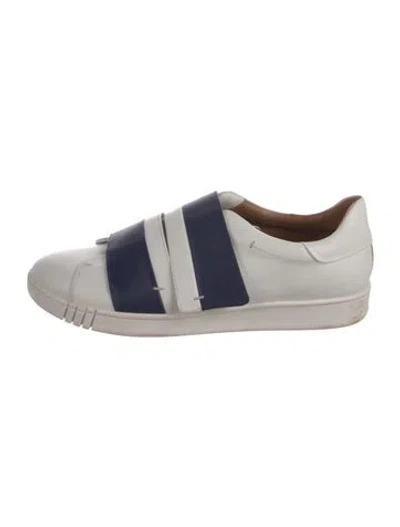 Pre-owned Bally Leather Colorblock Pattern Sneakers In Blue/white