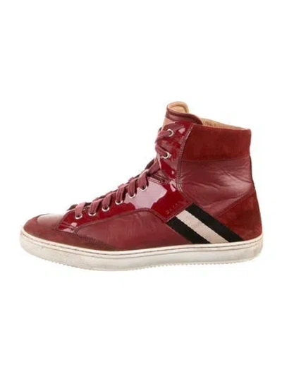 Pre-owned Bally Leather Colorblock Pattern Sneakers In Red