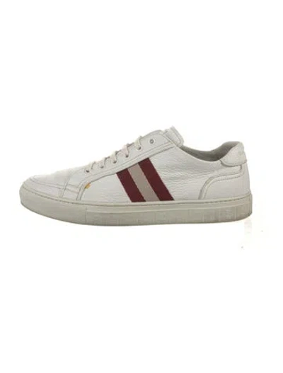 Pre-owned Bally Leather Colorblock Pattern Sneakers In White