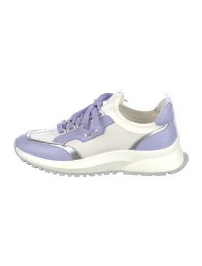 Pre-owned Bally Leather Colorblock Pattern Sneakers In White