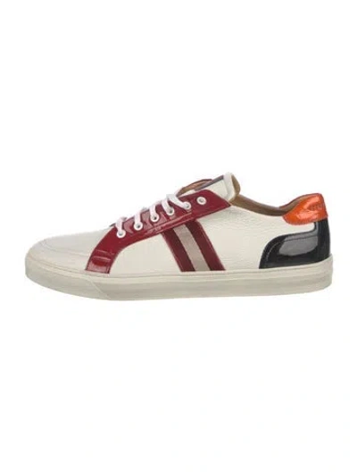Pre-owned Bally Leather Colorblock Pattern Sneakers In White
