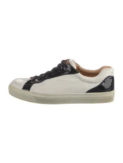 Pre-owned Bally Leather Colorblock Pattern Sneakers In White