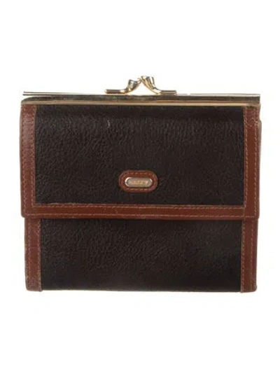 Pre-owned Bally Leather Colorblock Pattern Wallet In Black