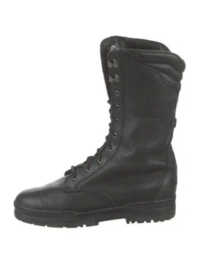 Pre-owned Bally Leather Combat Boots In Black