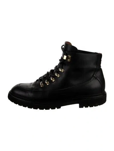 Pre-owned Bally Leather Combat Boots In Black