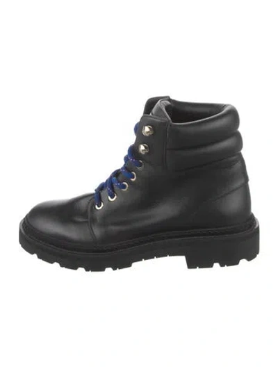 Pre-owned Bally Leather Combat Boots In Black
