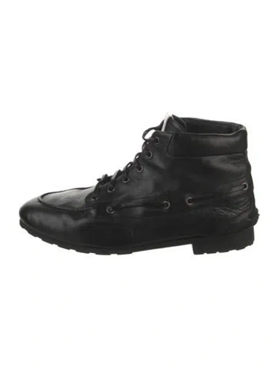 Pre-owned Bally Leather Combat Boots In Black