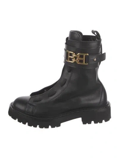 Pre-owned Bally Leather Combat Boots In Black
