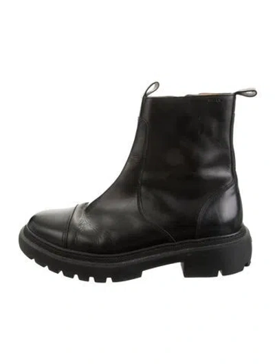 Pre-owned Bally Leather Combat Boots In Black