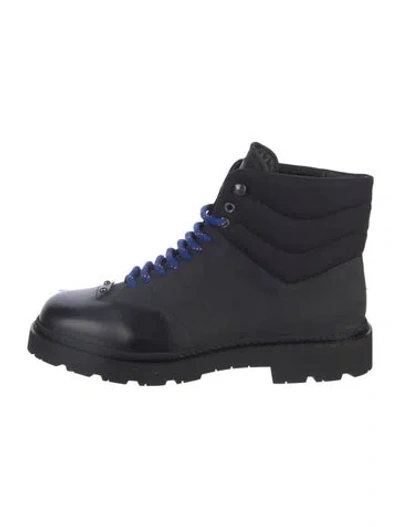 Pre-owned Bally Leather Combat Boots In Blue
