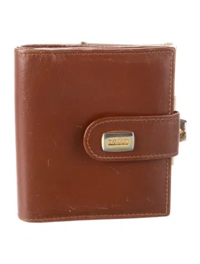 Pre-owned Bally Leather Compact Wallet In Brown