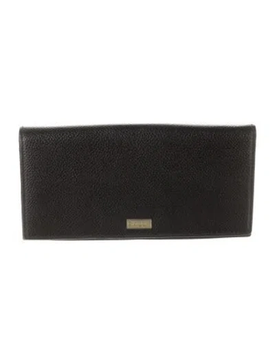 Pre-owned Bally Leather Continental Wallet In Black