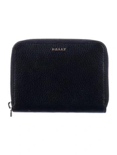 Pre-owned Bally Leather Continental Wallet In Black