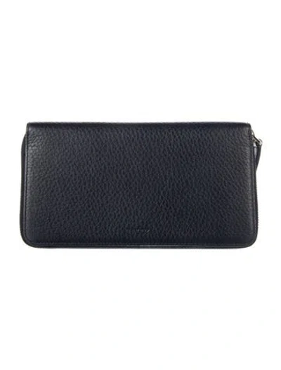 Pre-owned Bally Leather Continental Wallet In Blue