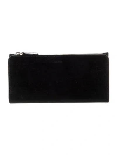 Pre-owned Bally Leather Continental Wallet In Blue