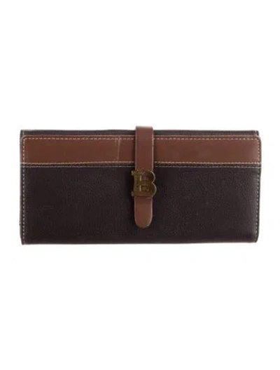 Pre-owned Bally Leather Continental Wallet In Brown