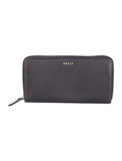 Pre-owned Bally Leather Continental Wallet In Gray
