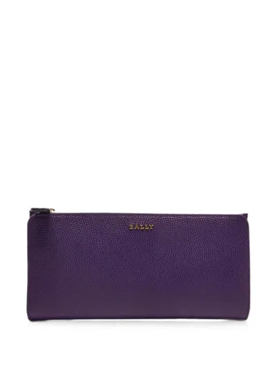Pre-owned Bally Leather Continental Wallet In Purple